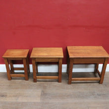 Load image into Gallery viewer, x SOLD Vintage French Oak Nesting Set of Lamp Tables or Side Tables B12860
