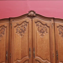Load image into Gallery viewer, Antique French Wardrobe, French Oak 4 Door Armoire Wardrobe Linen Press Cabinet B12803
