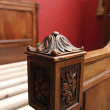 Load image into Gallery viewer, Antique French Walnut Double Bed with Carved Ribbon, Floral &amp; Cartouche Detail. B12193

