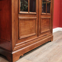 Load image into Gallery viewer, Antique French Oak Two-Door Glazed Cabinet with Key and Adjustable Shelves. B12275
