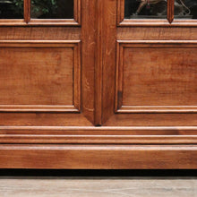 Load image into Gallery viewer, Antique French Oak Two-Door Glazed Cabinet with Key and Adjustable Shelves. B12275
