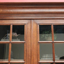 Load image into Gallery viewer, Antique French Oak Two-Door Glazed Cabinet with Key and Adjustable Shelves. B12275
