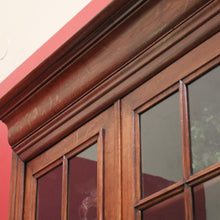 Load image into Gallery viewer, Antique French Oak Two-Door Glazed Cabinet with Key and Adjustable Shelves. B12275
