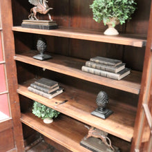 Load image into Gallery viewer, Antique French Oak Two-Door Glazed Cabinet with Key and Adjustable Shelves. B12275
