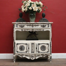 Load image into Gallery viewer, Antique French Shabby Chic Side Cabinet with Drawer &amp; Open Display Space. B12490
