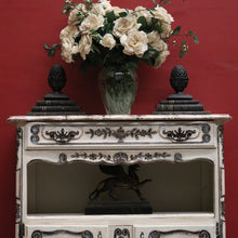 Load image into Gallery viewer, Antique French Shabby Chic Side Cabinet with Drawer &amp; Open Display Space. B12490
