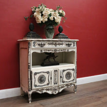 Load image into Gallery viewer, Antique French Shabby Chic Side Cabinet with Drawer &amp; Open Display Space. B12490
