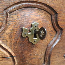 Load image into Gallery viewer, x SOLD Antique French Oak Carved front 3 Three Drawer Chest of Bedroom Drawers Brass handles B12819

