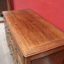 Load image into Gallery viewer, x SOLD Antique French Oak Carved front 3 Three Drawer Chest of Bedroom Drawers Brass handles B12819
