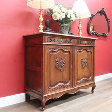 Load image into Gallery viewer, Antique French Oak Marble Top Sideboard with Drawers and Cupboards. B12870
