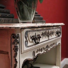 Load image into Gallery viewer, Antique French Shabby Chic Side Cabinet with Drawer &amp; Open Display Space. B12490
