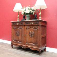 Load image into Gallery viewer, Antique French Oak Marble Top Sideboard with Drawers and Cupboards. B12870
