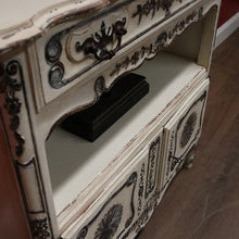 Load image into Gallery viewer, Antique French Shabby Chic Side Cabinet with Drawer &amp; Open Display Space. B12490
