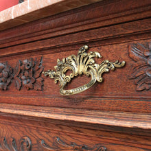 Load image into Gallery viewer, Antique French Oak Marble Top Sideboard with Drawers and Cupboards. B12870

