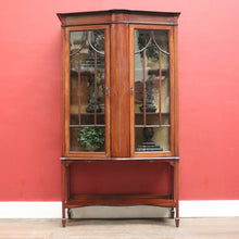 Load image into Gallery viewer, Antique English China Cabinet with Astragal Glass and Inlaid Detail. B12493
