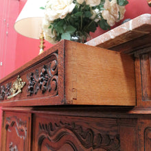 Load image into Gallery viewer, Antique French Oak Marble Top Sideboard with Drawers and Cupboards. B12870
