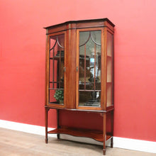 Load image into Gallery viewer, Antique English China Cabinet with Astragal Glass and Inlaid Detail. B12493
