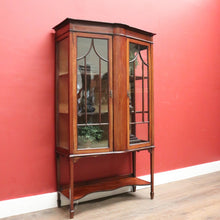 Load image into Gallery viewer, Antique English China Cabinet with Astragal Glass and Inlaid Detail. B12493
