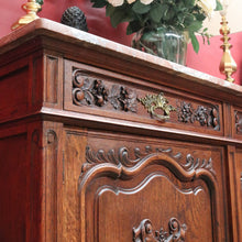 Load image into Gallery viewer, Antique French Oak Marble Top Sideboard with Drawers and Cupboards. B12870
