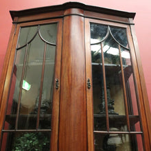 Load image into Gallery viewer, Antique English China Cabinet with Astragal Glass and Inlaid Detail. B12493
