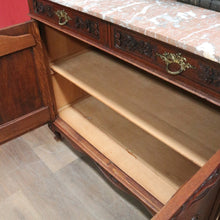 Load image into Gallery viewer, Antique French Oak Marble Top Sideboard with Drawers and Cupboards. B12870
