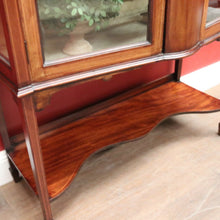 Load image into Gallery viewer, Antique English China Cabinet with Astragal Glass and Inlaid Detail. B12493
