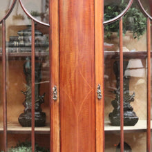 Load image into Gallery viewer, Antique English China Cabinet with Astragal Glass and Inlaid Detail. B12493
