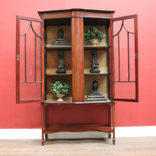 Load image into Gallery viewer, Antique English China Cabinet with Astragal Glass and Inlaid Detail. B12493

