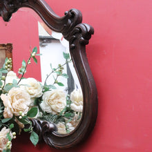Load image into Gallery viewer, x SOLD French Oak Wall Hanging Mirror with Bevelled Glass and Carved Frame. B12761
