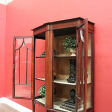 Load image into Gallery viewer, Antique English China Cabinet with Astragal Glass and Inlaid Detail. B12493
