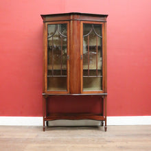 Load image into Gallery viewer, Antique English China Cabinet with Astragal Glass and Inlaid Detail. B12493
