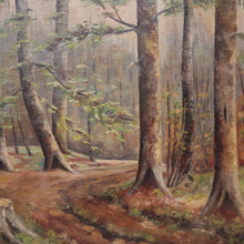 Load image into Gallery viewer, Vintage Oil on Canvas Simon G Foret de Soignes 1986 Gilt Framed Painting. B12720
