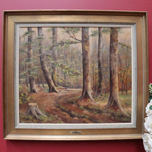 Load image into Gallery viewer, Vintage Oil on Canvas Simon G Foret de Soignes 1986 Gilt Framed Painting. B12720
