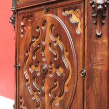 Load image into Gallery viewer, Antique French Rosewood Marble Top Hall Cabinet c1870 – Single Door with 2 Keys. B12486
