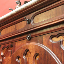 Load image into Gallery viewer, Antique French Rosewood Marble Top Hall Cabinet c1870 – Single Door with 2 Keys. B12486
