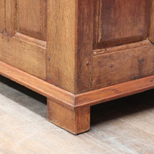 Load image into Gallery viewer, Antique French Oak Blanket Box Coffer with Panelled Sides and Iron Handle. B12781
