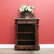 Load image into Gallery viewer, Antique French Rosewood Marble Top Hall Cabinet c1870 – Single Door with 2 Keys. B12486

