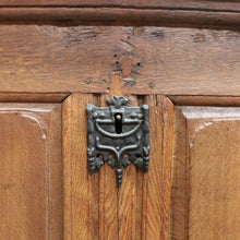 Load image into Gallery viewer, Antique French Oak Blanket Box Coffer with Panelled Sides and Iron Handle. B12781
