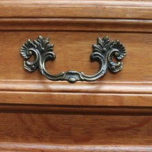 Load image into Gallery viewer, Vintage French Oak Writing Bureau with Drop Front Desk and Two Drawers. B12770
