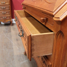 Load image into Gallery viewer, Vintage French Oak Writing Bureau with Drop Front Desk and Two Drawers. B12770
