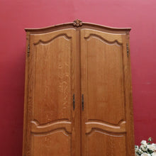 Load image into Gallery viewer, x SOLD Antique French Oak 2 Door Wardrobe Cloak Cabinet with Hanging Rail and Shelves. B12760
