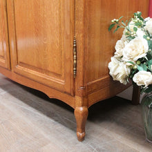 Load image into Gallery viewer, x SOLD Antique French Oak 2 Door Wardrobe Cloak Cabinet with Hanging Rail and Shelves. B12760
