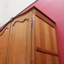 Load image into Gallery viewer, x SOLD Antique French Oak 2 Door Wardrobe Cloak Cabinet with Hanging Rail and Shelves. B12760
