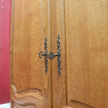 Load image into Gallery viewer, x SOLD Antique French Oak 2 Door Wardrobe Cloak Cabinet with Hanging Rail and Shelves. B12760

