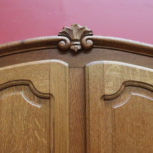 Load image into Gallery viewer, x SOLD Antique French Oak 2 Door Wardrobe Cloak Cabinet with Hanging Rail and Shelves. B12760
