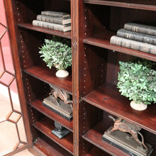 Load image into Gallery viewer, Antique English Flame Mahogany Two-Door Cabinet with Glass Panes and Key. B12448

