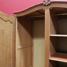 Load image into Gallery viewer, x SOLD Antique French Oak 2 Door Wardrobe Cloak Cabinet with Hanging Rail and Shelves. B12760
