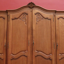 Load image into Gallery viewer, Antique French Four-Door Armoire with Hanging and Shelving – Three Keys Included. B12264
