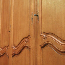 Load image into Gallery viewer, Antique French Four-Door Armoire with Hanging and Shelving – Three Keys Included. B12264
