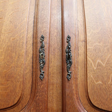Load image into Gallery viewer, Antique French Oak 4 Door Breakfront Wardrobe Armoire with Hanging Rail and Shelves. B12804
